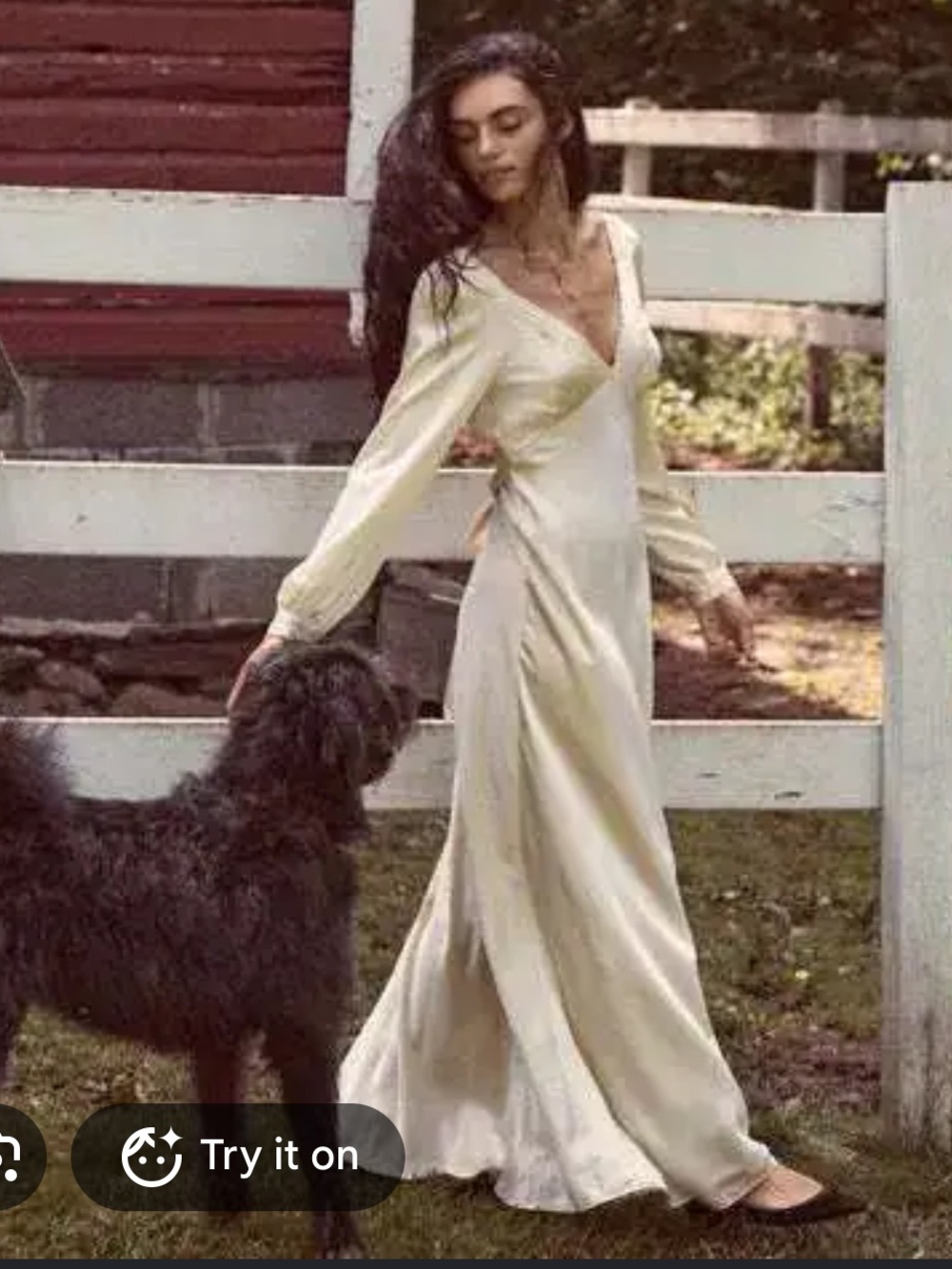 Doen Silk Fiora dress in mother of pearl